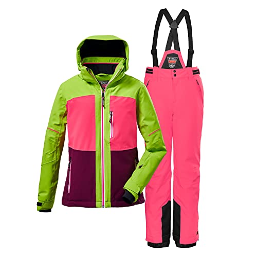 Killtec Mädchen Skianzug Größe 152 aus Skijacke KSW72 apfelgrün und Skihose KSW77 pink von Killtec