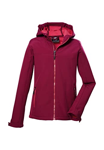 Killtec Mädchen Softshelljacke Softshell Jacke mit Kapuze GRLS SFTSHLL JCKT wasserabweisend, windabweisend 00424-dunkelrose 152 von Killtec