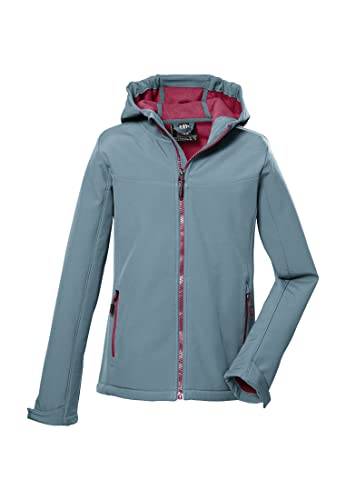 Killtec Mädchen Softshelljacke Softshell Jacke mit Kapuze GRLS SFTSHLL Jckt wasserabweisend, windabweisend 00730-stahlmint 164 von Killtec