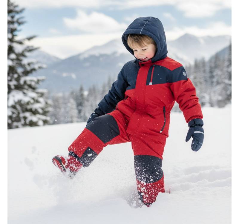 Killtec Schneeoverall Schneeanzug Kinder Skianzug dunkelrot/dunkelblau Innenfutter aus Fleece - Schneefang an den Hosenbeinen von Killtec