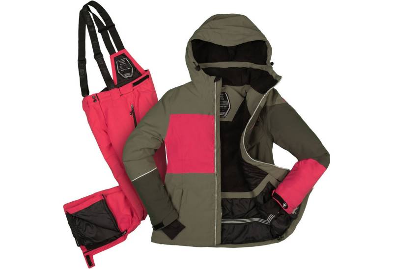 Killtec Skianzug Damen Skijacke grün + Skihose pink, verschweißte Nähte von Killtec