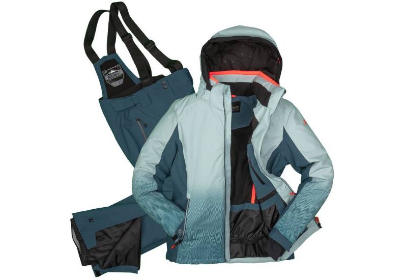 Killtec Skianzug Damen Skijacke hellblau + Skihose petrol (Größe 46), abnehmbare Hosenträger von Killtec