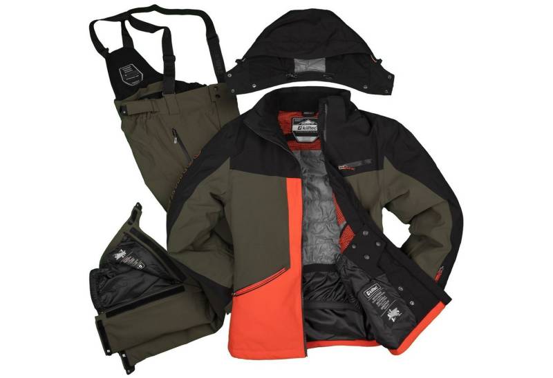 Killtec Skianzug Herren Skijacke Gr. S + Skihose Gr. S (orange/schwarz/grün, Gr. S) von Killtec