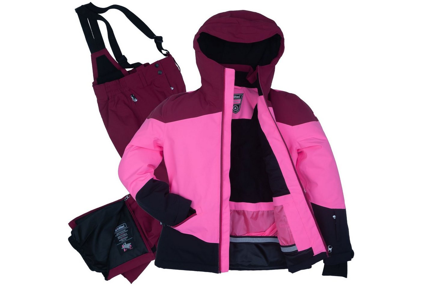 Killtec Skianzug Mädchen Skijacke + Skihose (Gr. 128, pink/himbeere) von Killtec