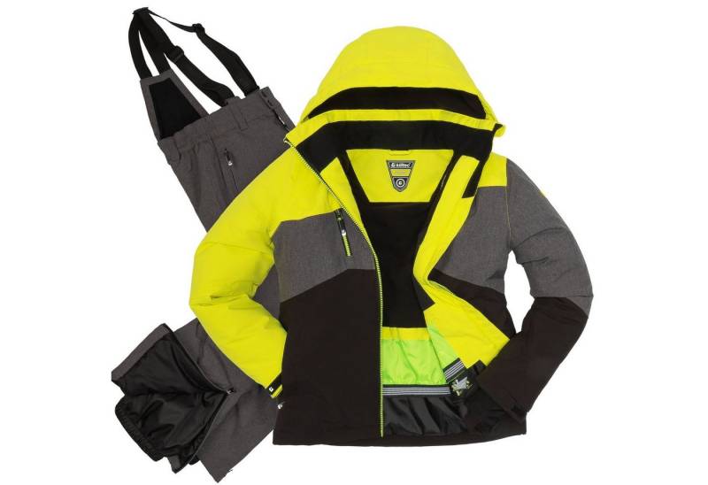 Killtec Skianzug Jungen Kinder Alpin Skijacke + Skihose (limette, Gr. 128), wasser- und winddicht von Killtec