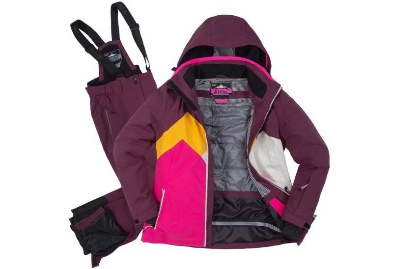 Killtec Skianzug Damen Skijacke + Skihose (lila/gelb, Gr. 44) von Killtec
