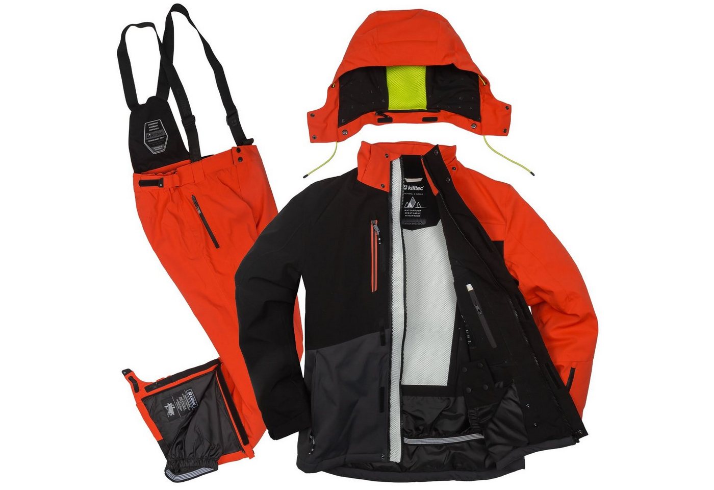 Killtec Skianzug Herren Skijacke + Skihose (orange/ anthrazit, Gr. S) von Killtec