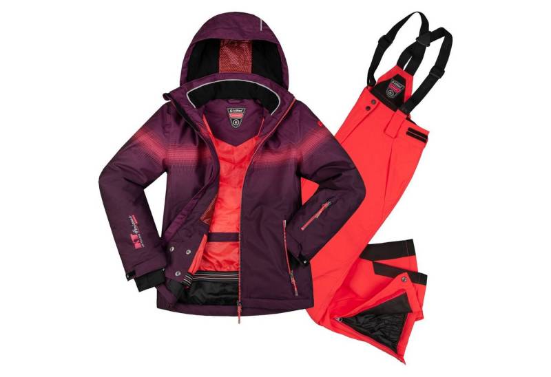 Killtec Skianzug Kinderskianzug Mädchen Skijacke lila + Skihose neon orange von Killtec