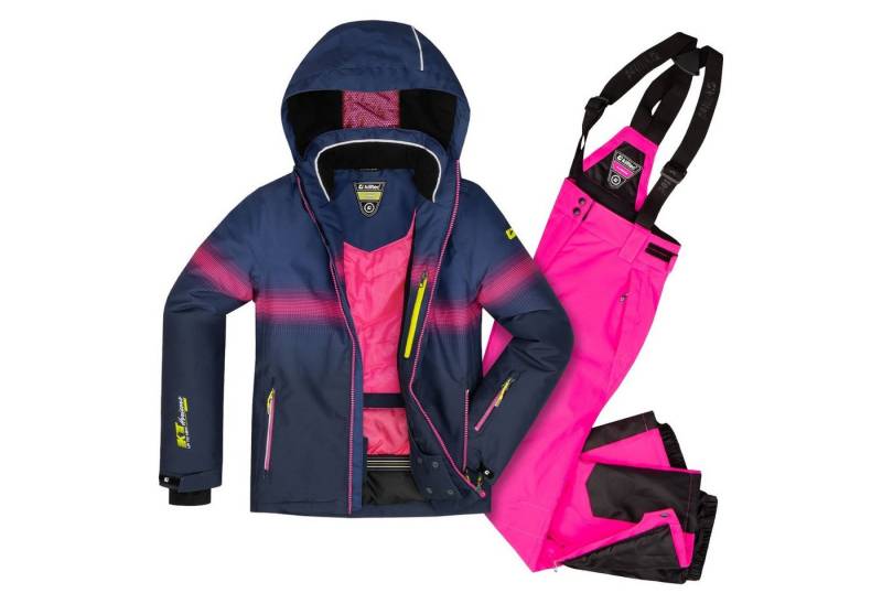 Killtec Skianzug Kinderskianzug Mädchen Skijacke lila + Skihose neon orange von Killtec