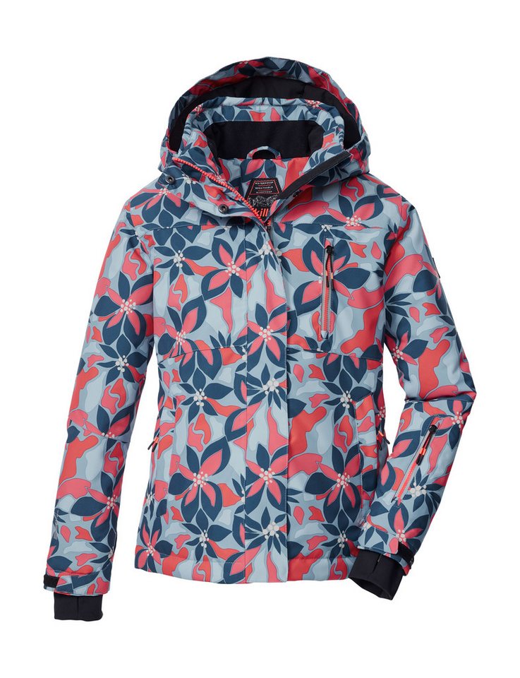 Killtec Skijacke KSW 211 GRLS SKI JCKT Wind- und wasserdichte Skijacke mit floralem Print und Stauraum von Killtec