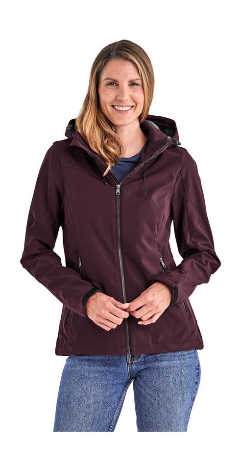 Killtec Softshelljacke Damen Softshelljacke Wasserabweisende, winddichte Softshelljacke mit abnehmbarer Kapuze von Killtec