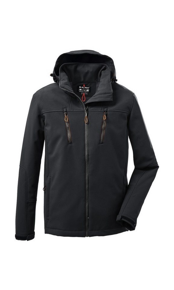 Killtec Softshelljacke mit abzippbarer Kapuze (Fleecefutter, wasserabweisend) 00200 schwarz von Killtec