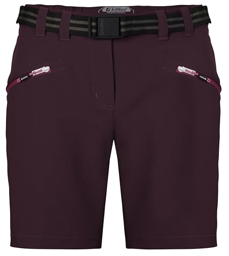 killtec Damen KOS 19 WMN BRMDS Funktionsbermudas/Shorts mit Gürtel, Weintraube, 40 von Killtec