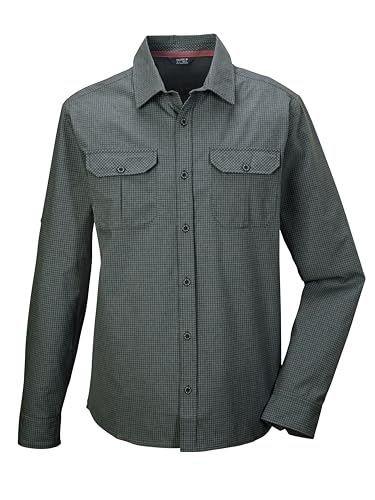 killtec Herren KOS 48 MN WVN SHRT Funktionshemd/Hemd Langarm/Outdoorhemd, dunkelgrün, XL von Killtec