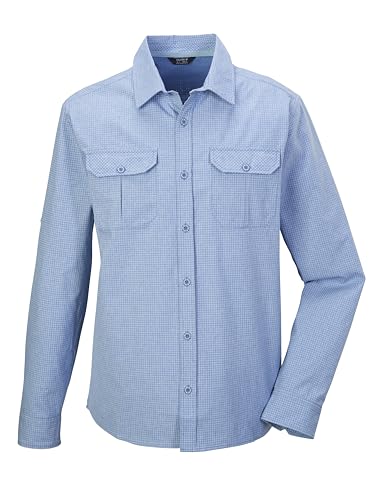 killtec Herren KOS 48 MN WVN SHRT Funktionshemd/Hemd Langarm/Outdoorhemd, hell stahlblau, XL von Killtec