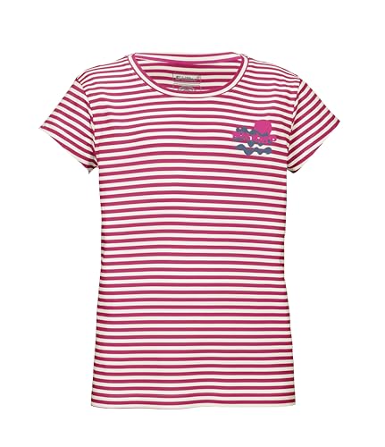 killtec Mädchen T-Shirt Rundhals, Sommer Shirt, Streifen Look KOS 128 GRLS TSHRT, Himbeere, 140, 43010-000 von Killtec