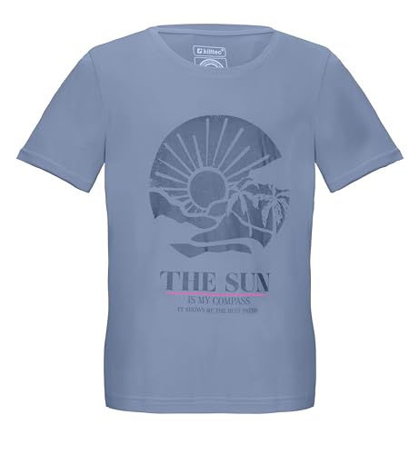 killtec Mädchen T-Shirt Rundhals, Sommer Shirt mit Print KOS 181 GRLS TSHRT, Jeansblau, 164, 43233-000 von Killtec