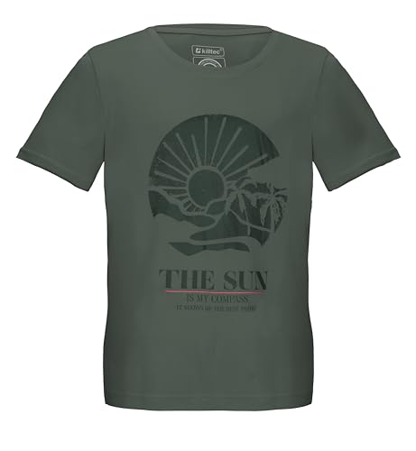 killtec Mädchen T-Shirt Rundhals, Sommer Shirt mit Print KOS 181 GRLS TSHRT, Oliv, 152, 43233-000 von Killtec