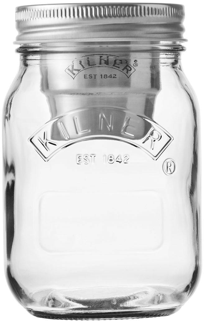 KILNER Vorratsglas "Snack on the Go" Set, 1 x Vorratsglas, 1 x Becher, 1 x Konservendeckel, 3 Stk. tlg. Inhalt 0,5 Liter von Kilner