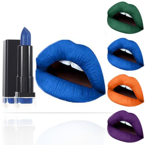 Kilshye Matte Lippenstift High Pigment Lippenstifte Lang Anhaltender Lippenstift Wasserdicht Lippen Gloss Creme Lipgloss Make-up für Frauen und Mädchen 1 Stück (A- Blau 16) von Kilshye
