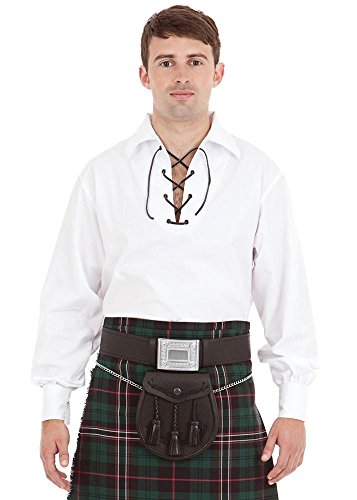 Kilt Society Herren weißer schottischer Jacobite Ghillie Kilt Hemd (Medium) von Kilt Society
