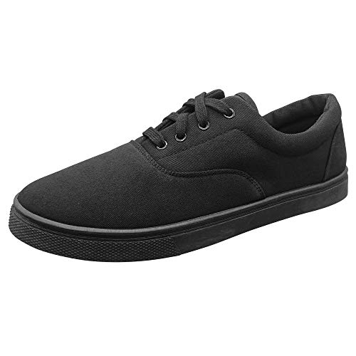 Kilter Herren Ollie Skateboardschuhe Canvas Sneakers - Schwarz - 42.5 von Kilter