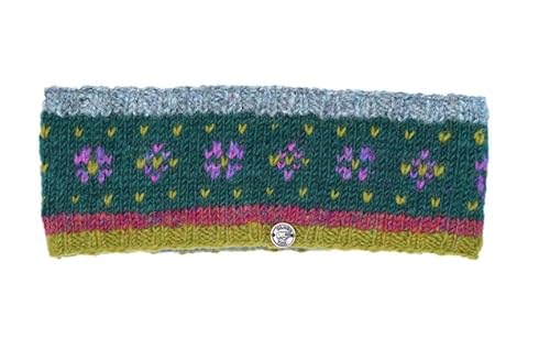 Black Yak Haarband mit Blumenmuster, 100 % reine Schurwolle, Grün Black Yak Haarband mit Blumenmuster, 100 % reine Schurwolle, Grün von Kilts Wi Hae