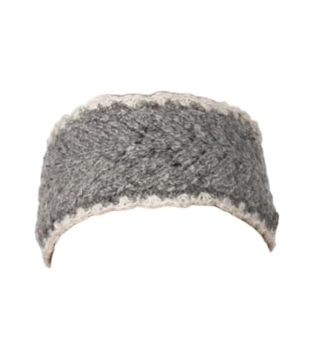 Black Yak Stirnband aus 100 % reiner Schurwolle, Spitzenrand, Hellgrau Black Yak Stirnband aus 100 % reiner Schurwolle, Spitzenrand, Hellgrau von Kilts Wi Hae