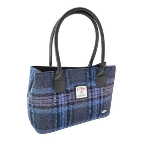 Kilts Wi Hae Damen-Handtasche Stewart Karomuster Harris Tweed Cassley Blau Lila von Kilts Wi Hae