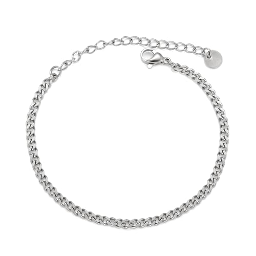 KIM JOHANSON® Edelstahl Damen Fußkettchen *Sina* in Silber, Gold & Roségold | Panzer Fußkette | Wasserfest | Boho Schmuck für Frauen | Verstellbare Länge | Multi Layer Kette | Inkl. Schmuckbeutel von Kim Johanson