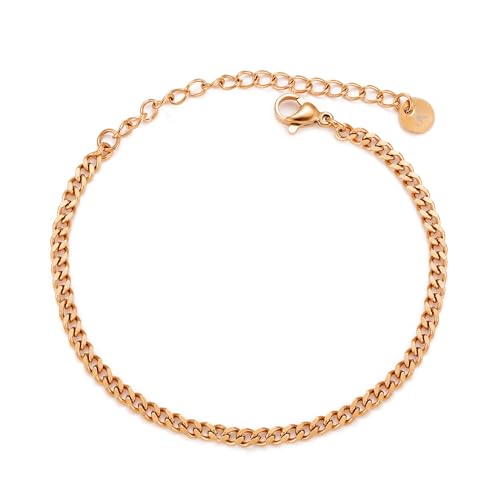 KIM JOHANSON® Edelstahl Damen Fußkettchen *Sina* in Silber, Gold & Roségold | Panzer Fußkette | Wasserfest | Boho Schmuck für Frauen | Verstellbare Länge | Multi Layer Kette | Inkl. Schmuckbeutel von Kim Johanson