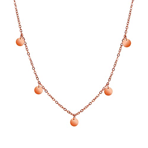 KIM JOHANSON® Edelstahl Damen Multi Layer Halsketten, Armbänder, Ohrringe & Fußkettchen in Silber, Gold & Roségold | Boho Schmuck für Frauen | Kreise Kette | Wasserfest | Verstellbar | Schmuckbeutel von Kim Johanson