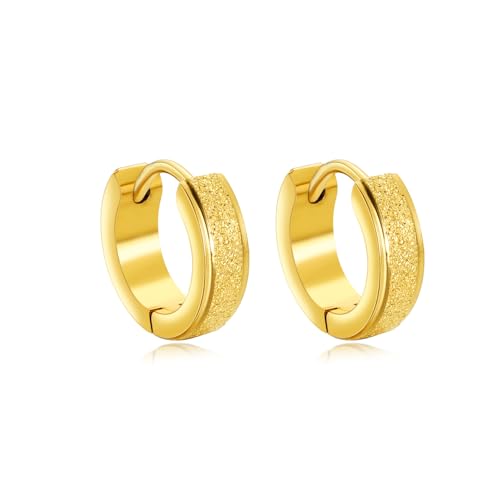 KIM JOHANSON® Edelstahl Damen Ohrringe *Gloss* in Silber, Gold & Roségold | Creolen mit Glitzer | Boho Schmuck für Frauen | Kreise Ohrstecker | Wasserfeste Ohrhänger | Multi Layer | Inkl Schmuckbeutel von Kim Johanson