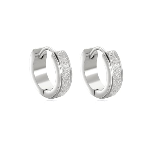 KIM JOHANSON® Edelstahl Damen Ohrringe *Gloss* in Silber, Gold & Roségold | Creolen mit Glitzer | Boho Schmuck für Frauen | Kreise Ohrstecker | Wasserfeste Ohrhänger | Multi Layer | Inkl Schmuckbeutel von Kim Johanson