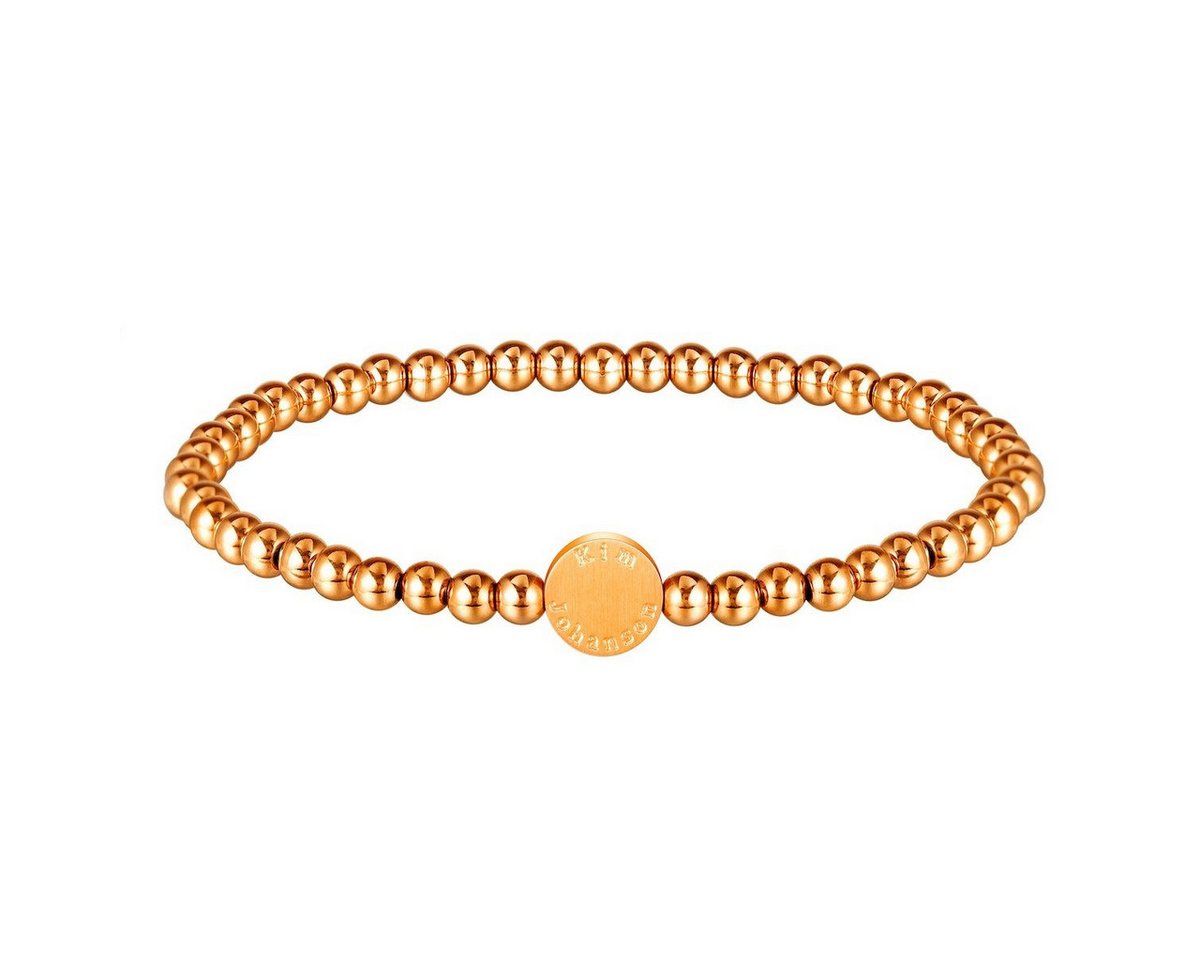 Kim Johanson Armband Essence aus Edelstahl (1-tlg), Zugarmband mit 4 mm Perlen, Geschenk, Unisex von Kim Johanson