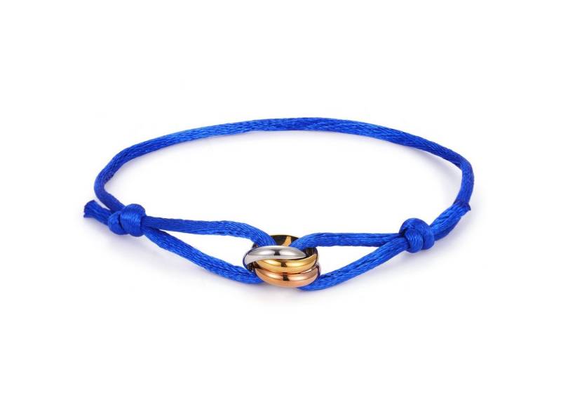 Kim Johanson Armband Tricolor (1-tlg), Edelstahl-Ring an Kordel, verstellbar von Kim Johanson