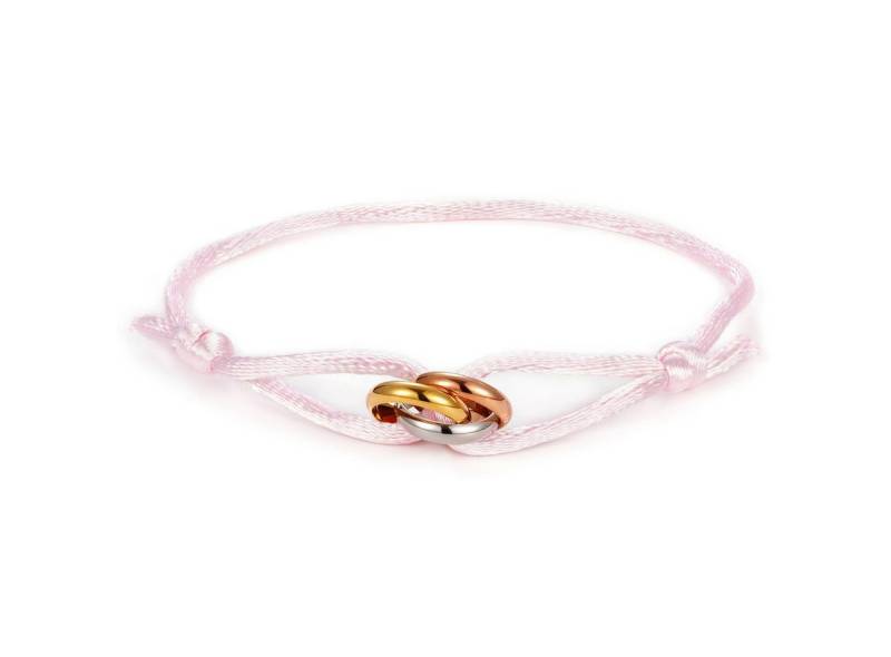 Kim Johanson Armband Tricolor (1-tlg), Edelstahl-Ring an Kordel, verstellbar von Kim Johanson