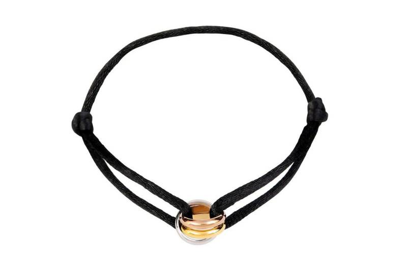 Kim Johanson Armband Tricolor (1-tlg), Edelstahl-Ring an Kordel, verstellbar von Kim Johanson