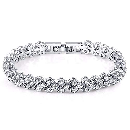 Kim Johanson Damen Tennis Armband * Vera* in Silber mit weißen Kristallen besetzt rhodiniert inkl. Schmuckbeutel von Kim Johanson