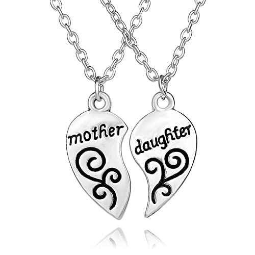 Kim Johanson Damen Halsketten Set *Mother & Daughter* in Silber | Mutter & Tochter Herz Kette | Muttertag Geschenk | Für die Mama | Personalisierter Schmuck | Verstellbar inkl. Schmuckbeutel von Kim Johanson