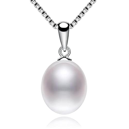 Kim Johanson Damen Perlenkette *Paula* aus 925 Sterling Silber | Mit einer echten weißen Süßwasser Perle | Halskette mit Anhänger | Wasserfest | Collier | Schmuck für Frauen inkl. Schmuckbeutel von Kim Johanson