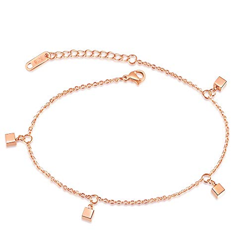 Kim Johanson Edelstahl Damen Fußkettchen *22 Styles* in Roségold mit einem starken Karabinerverschluss inkl. Schmuckbeutel (Betty) von Kim Johanson