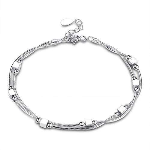 Kim Johanson Edelstahl Damen Fußkettchen *Verschiedene Modelle* in Silber | Fußkette mit Kugeln, Coins & Zirkonia | Fußband Rostfrei & Wasserfest | Frauen Boho Schmuck | Verstellbar inkl Schmuckbeutel von Kim Johanson