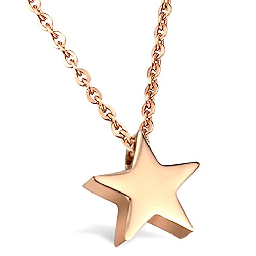 Kim Johanson Edelstahl Damen Halskette mit Anhänger "Star" Stern in Roségold inkl. Schmuckbeutel von Kim Johanson