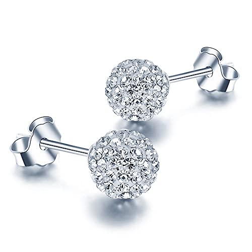 Kim Johanson Edelstahl Damen Ohrringe *Shamballa Love* in Silber | Zirkonia Ohrstecker | Boho Schmuck | Filigrane Stecker | Kristall inkl. Schmuckbeutel von Kim Johanson