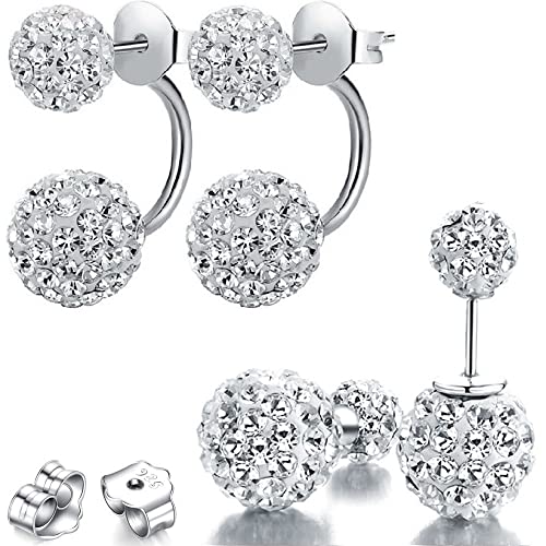 Kim Johanson Edelstahl Damen Ohrringe Set *Shamballa Dream* aus 925 Sterling Silber | Zirkonia Ohrstecker | Boho Schmuck | Filigrane Stecker | Hängend | Kristall Creolen mit Stein inkl. Schmuckbeutel von Kim Johanson