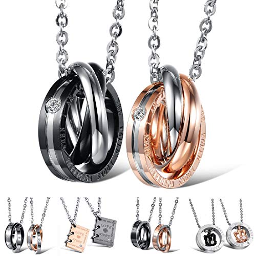 Kim Johanson Edelstahl Pärchen Halsketten *Verschiedene Motive & Farben* in Roségold, Gold & Silber Freundschaftskette, Geschenk, Glücksbringer, Schmuck, Kette inkl. Schmuckbeutel (Wonderful) von Kim Johanson