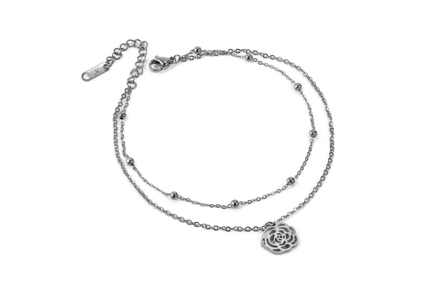 Kim Johanson Fußkette Rose Blüte, aus Edelstahl Kim Johanson Fußkette Rose Blüte, aus Edelstahl von Kim Johanson