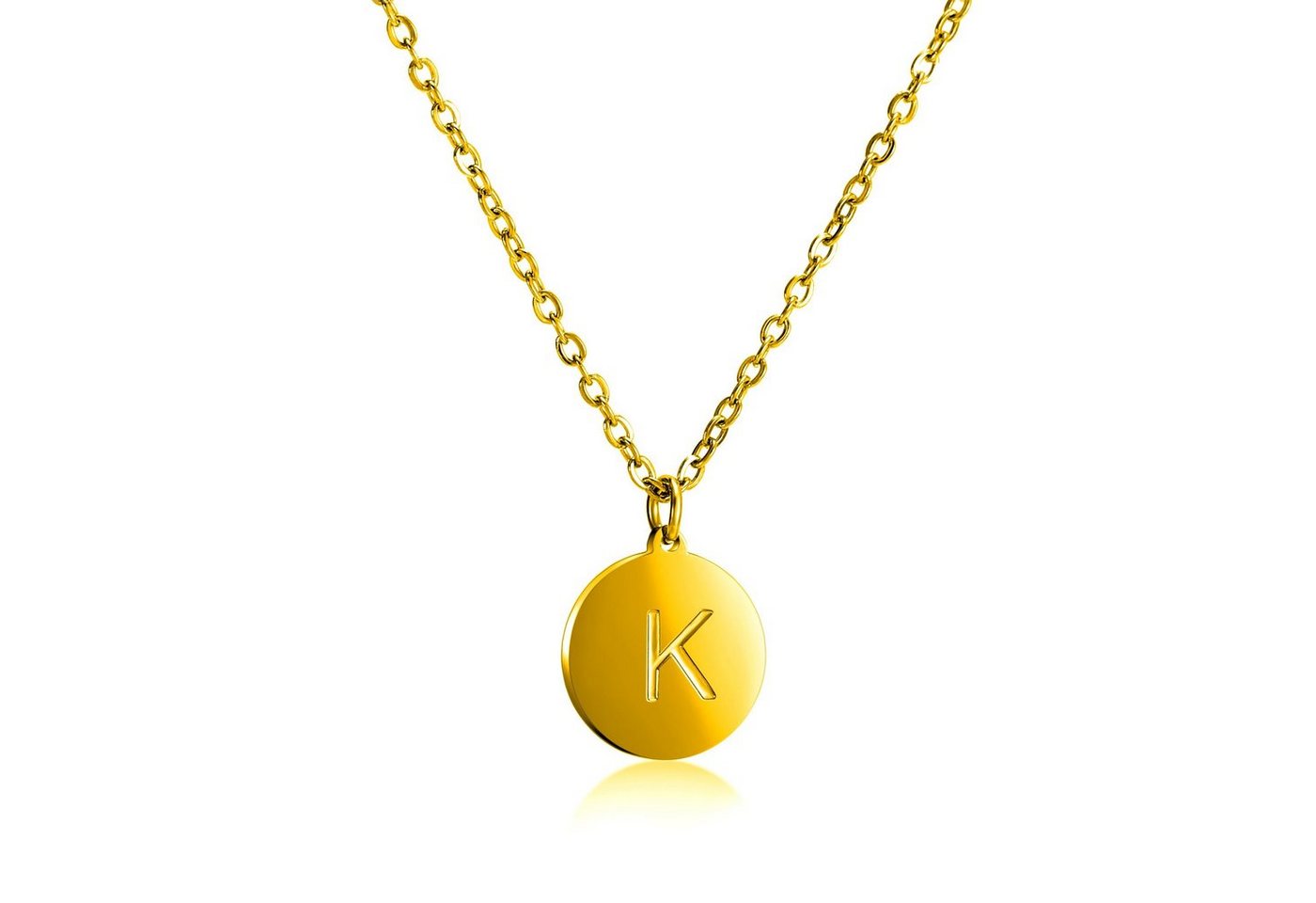 Kim Johanson Kette mit Anhänger Buchstaben A-Z in Gold (1-tlg), Halskette mit verstellbarer Gesamtlänge von Kim Johanson