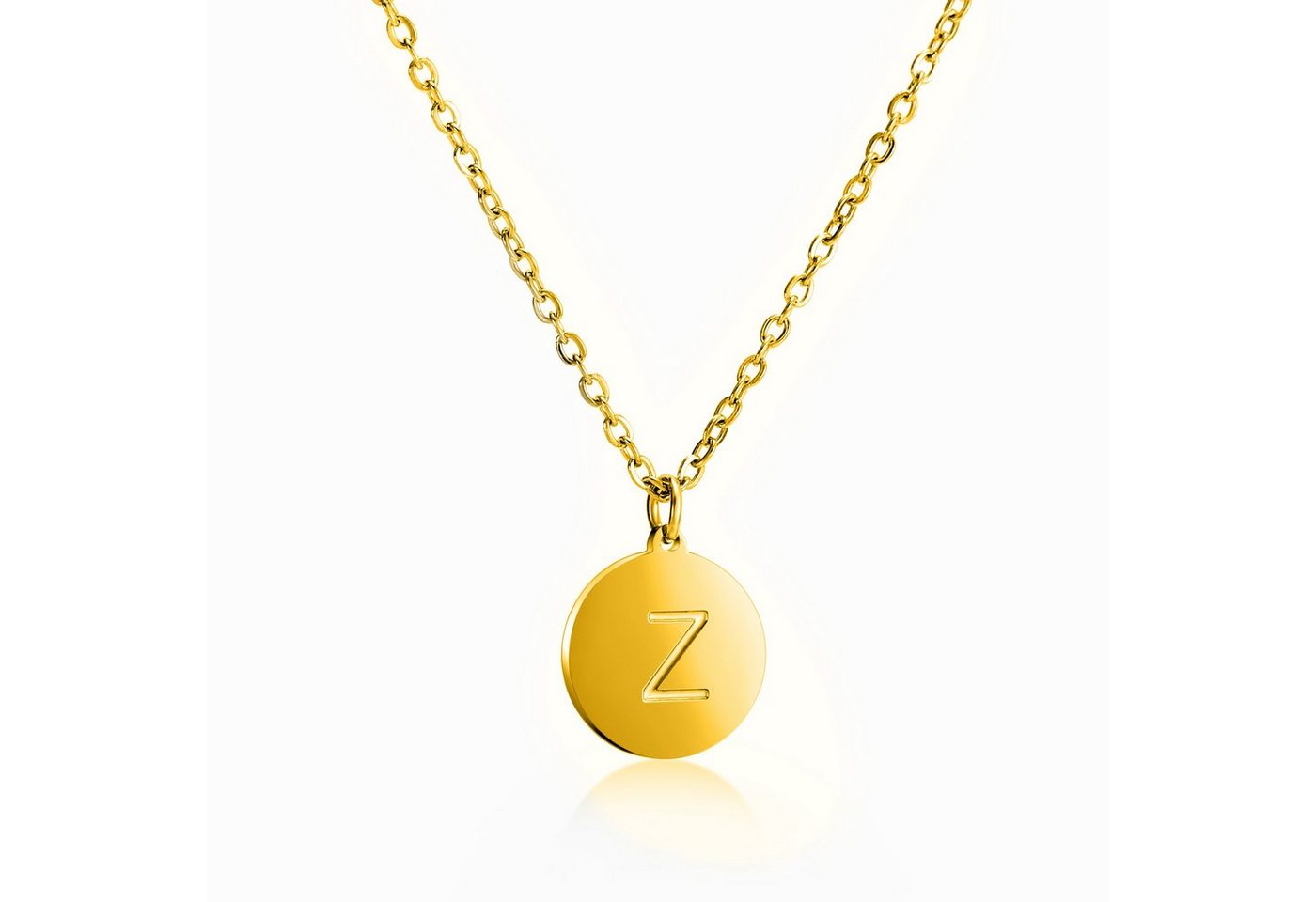 Kim Johanson Kette mit Anhänger Buchstaben A-Z in Gold (1-tlg), Halskette mit verstellbarer Gesamtlänge von Kim Johanson